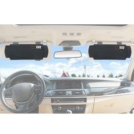 TFY Car Sun Visor Extender for Windshield and Side Window, Sunshade, Anti-Glare and UV Rays Blocker for Driver and Passenger, 2 Pieces (Black)