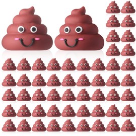WinnerWhy 100 Pcs Mini Poop Figures Small Poop Figurines Poo Toys Fake Poop Classic Brown Poop Rubber Poop for Prank Hide Seek Goodie Bags Piñata Stuffers Party Supplies Gifts Easter Egg Fillers