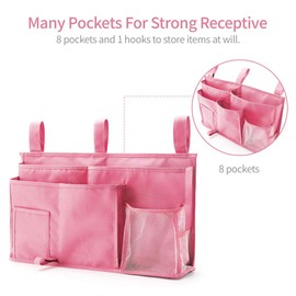 Bunk Bed Organiser, Bed Side Cody Hanging Bed Organiser Storage Bag 8 Pockets, for College Dorm Room Bed, Hospital Bed, Baby Bed Rails, 600D Oxford Cloth
