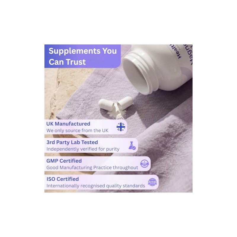 Magnesium Glycinate 3-in-1 Complex, 240 Capsules, UK Made