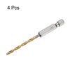 sourcing map 4pcs 1/4" Hex Shank Twist Drill Bits 3mm