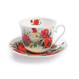 Roy Kirkham Breakfast Cup and Saucer Poppy