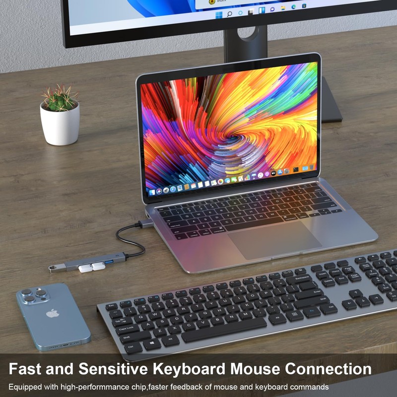 Docking Station,TOTU USB A Hub, 4 Ports USB A 3.0
