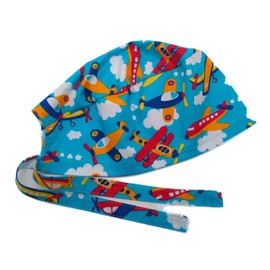 Scrub Hat Toy Airplanes Fabric Nurse Cap Doctor Do-Rag ER Skull Blue