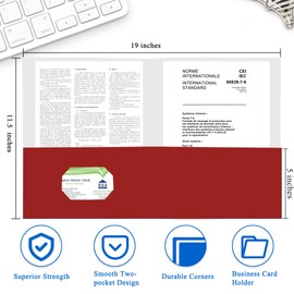 Zzrywuty 25 Packs Paper Folders with Pockets for Students, Businessmen and Office Workers, Letter Size, Two Pocket Folders with Card Slot for Office, Business, School Supplies (Red)