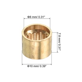 PATIKIL 10mm Dia Brass Pool Cue Ferrules, 10 Pack Billiard Cue Tips Replacement Repair Tool with Teeth for Snooker Cue Stick, Copper