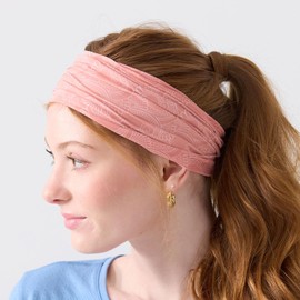 Aruna Handmade Red Boho Bandeau Headband for Women - Sweat Absorbing Twist Wicking Women’s Head Band | Wide Yoga Hiking Tie Dye Bandana for Gym | Sleeping Hair Accessories & Mud Run Gear