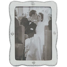 MARIPOSA Sueno Bordered Frame, 5 by 7-Inch, silver