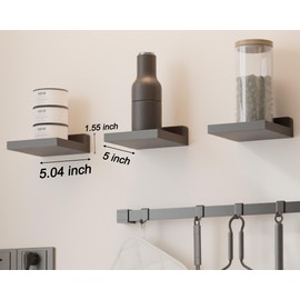 QsQueen Small Floating Shelves Mini Shelves Hanging Display 5 Inch Wall Shelf for Bathroom Livingroom Bedroom,3 Pack, with 2 Types of Installation, Great for Room Decor