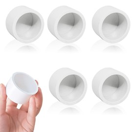 2inch White PVC Pipe End Cap Plug, 6PCS PVC Pipe Plug Socket Fitting Adapter Connector for Building PVC Furniture DIY Garden Shelf, Schedule 40