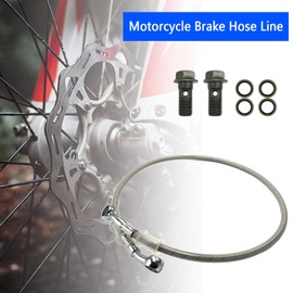 SPNUVR Universal Motorcycle Brake Tubing 28-28 Degree Braided Brake Hose Line Steel Brake cable Hydraulic pipe Compatible with motorcycle Universal Racing Cruiser Chopper Dirt Bike (150CM/59.06")