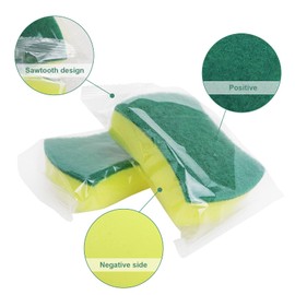 Sponge Individually Wrapped，24 PCS Dishwashing Sponge Scouring Pad Kitchen Dishcloth Suitable for Travel Apartments (Style 2)