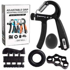 Paquete de 2 entrenadores de fuerza de agarre de mano para la construcción muscular con contador, resistencia ajustable de 10 a 120 libras, fortaleced