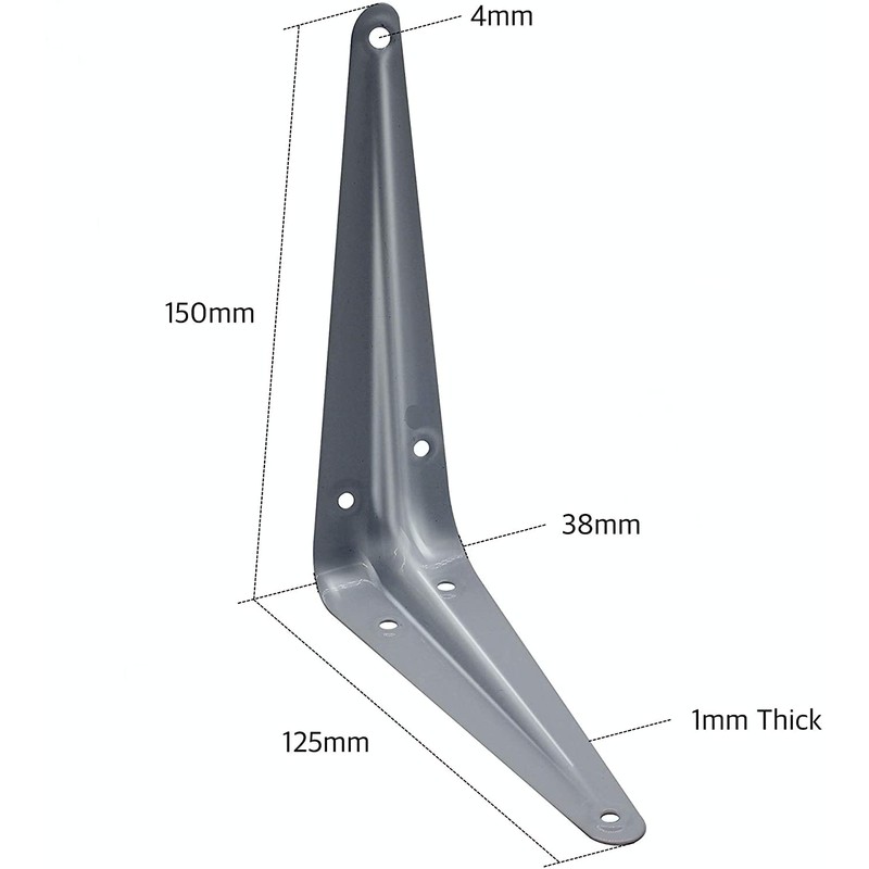 TERF® London Shelf Bracket Grey 150mm X 125mm (6 X