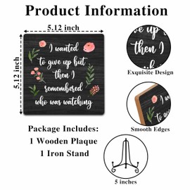 Graduation Decorations, Graduation Gifts for Her Him, Floral Grad Quotes Wooden Sign with Iron Stand for Desk Table Shelf Decor 5 x 5 Inches - A07