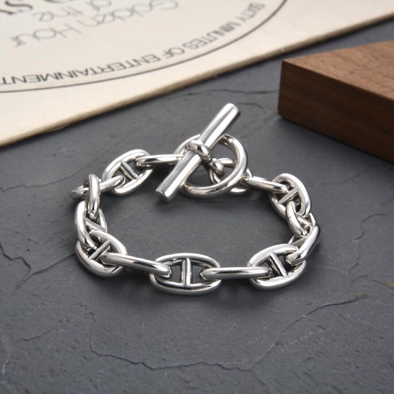 88flix S925 Anchor Chain Bracelet, Chain Bracelet, Mantel Bracelet, Silver,