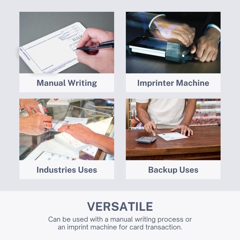 2 Part Short Credit Card Imprinter Sales Slips, Pack of
