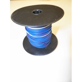 BLUE/RED STRIPED Automotive GXL Copper Wire, 16 GA, AWG, GAUGE. Truck, Motorcycle, RV. General Purpose. DEFFERENT LENGTHS AVAILABLE, SELECT LENGTH BELOW (100 FOOT SPOOL)