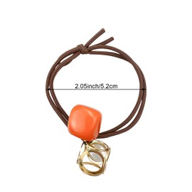 20PCS Metal square frames Crystal Hair Tie, Hair Tie Bracelets for Women, Stretchy and Non-Damage Ponytail Holders for Thick Hair