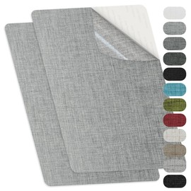 TXSN Self-Adhesive Fabric Repair Patches, Large Size 8X11 inch Linen Furniture Mending Patches, Pack of 2 Grey