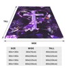 Purple Cross Blanket Christian Religious Cross Decor Throw Blanket Hummingbird