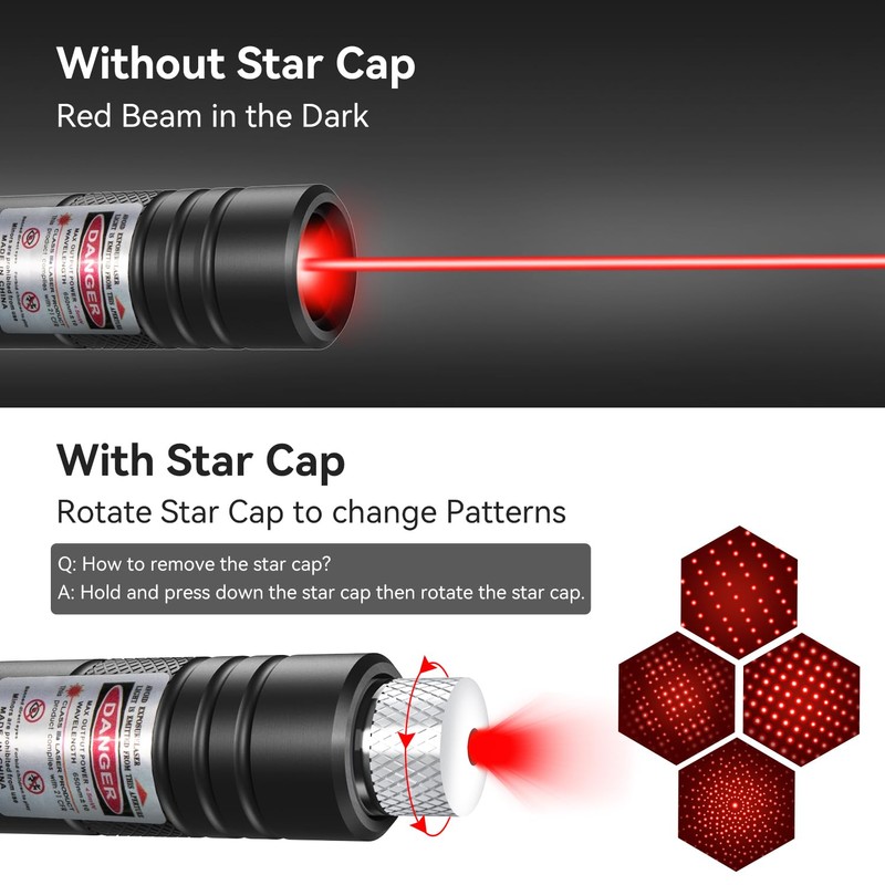 [4 Packs] Rechargeable Red Laser Pointer High Power Red Beam