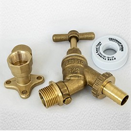Outdoor Hose Union BIB TAP with Hose Connector and Wall Plate