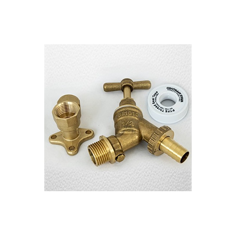 Outdoor Hose Union BIB TAP with Hose Connector and Wall