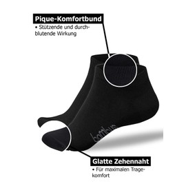 SGS 5-10 Bamboo Socks Trainers Men Women Bamboo Socks, 5 x black.