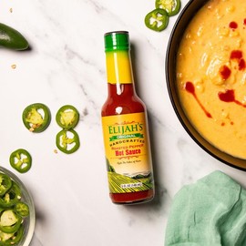 Elijah's Roasted Cayenne & Jalapeño Pepper Sauce, Mild All Natural Gourmet Hot Sauce, Non GMO, Gluten Free, Vegan, Low Sugar Flavor Dip