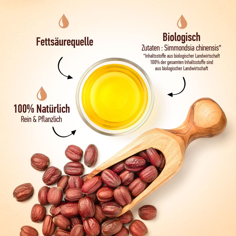 Jojoba Oil Organic 500 ml - 100% Organic, Pure, Natural