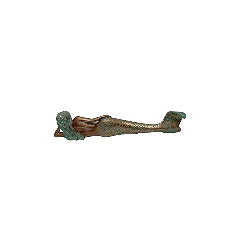 Nautical Tropical Imports Little Dreamy Mermaid Sculpture (Verdigris Bronze)