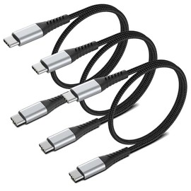 Cable USB C a USB C de 2 pies, paquete de 3 cables de carga USB C a C trenzados de 60W/3A tipo C a tipo C de carga rápida para iPhone 16 15 Pro Max, S