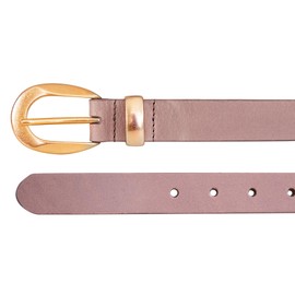 Lucky Brand Women's Leather Bold Fashion Statement Belts, Sculpted Buckle-Blush Pink