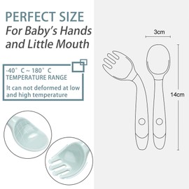 Pack of 6 Children's Cutlery from 1 Year, Learning to Eat Cutlery, Learning Spoon Baby, Baby Cutlery, Baby Learning Spoon, Dinner Spoon, Baby Cutlery Baby, Baby Spoon, Baby Fork (Green, Yellow, Rose)