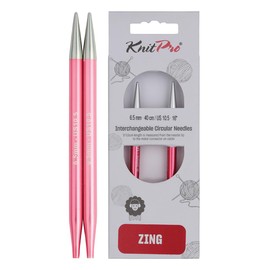 KnitPro Zing Normale Ferri da Maglia circolari intercambiabili, Alluminio, Multicolore, 6,50 mm