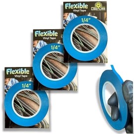 LiME LiNE 1/4" Flexible Vinyl Fineline Masking Tape for Pinstriping - Pack of 3