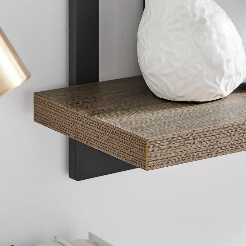 Unbranded Danya B. 4-Tier Floating Bracket Wall Shelf - Walnut