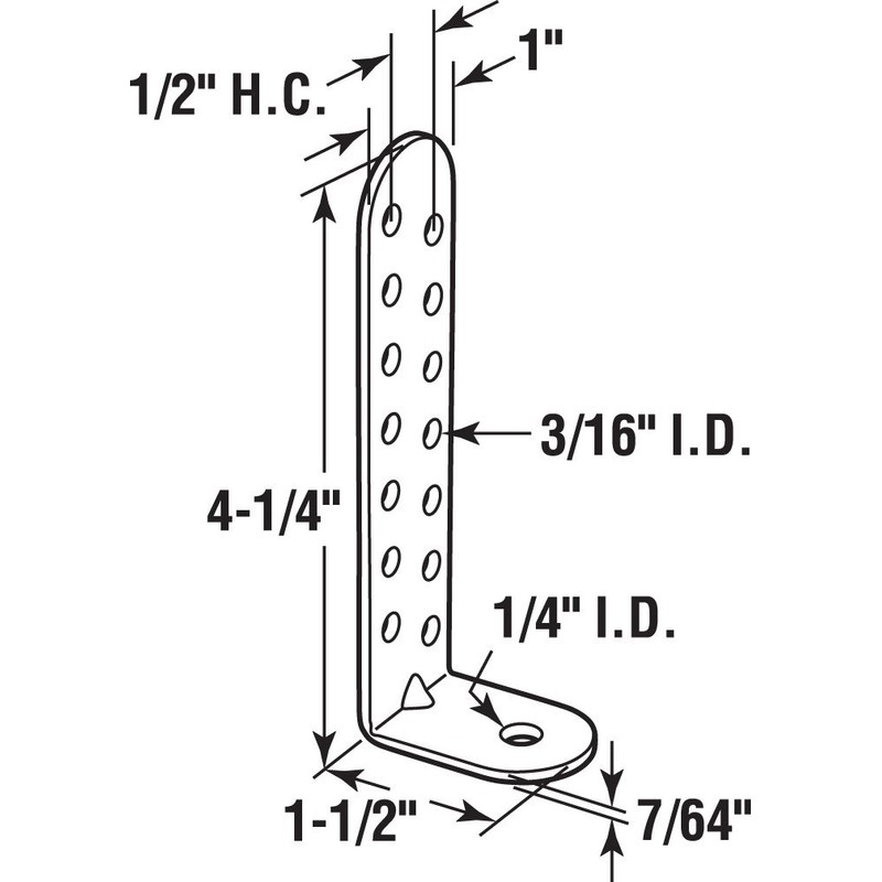 Prime-Line RG 18610 Hurricane Condenser Brackets, 4-1/4 In., Steel, Zinc