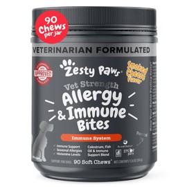 Zesty Paws Zesty Paws Dog Allergy Chews - Dog Itching Skin Relief - with Probiotics for Itchy Skin, Ears & Paws - VS - Cheese - 90ct