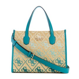 GUESS Silvana 2 Compartment Tote, Teal Logo
