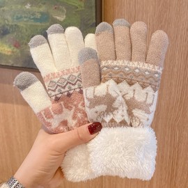 Cute Thick Fleece-Lined Women's Winter Rider Gloves - Warm, Touchscreen (crf1196) One Size / Pink [Thick Fleece-Lined] 5ea