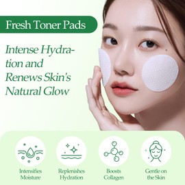 Snidin Toner Pads - with Centella Asiatica Extract and Collagen, Improves Uneven Skin Tone & Deep Hydration, Targets Dark Spots and Dull Skin, Ideal for All Skin Types - 70 Pads