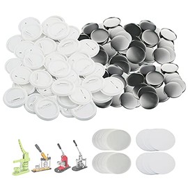 Mostme - Juego de 200 piezas de botón de 58 mm, suministros de botón para máquina de hacer botones de 58 mm, insignia redonda de botones en blanco, incluye cubierta trasera de plástico para alfiler
