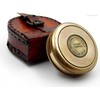 KHUMYAYAD Antique Brass Pocket Compass Handcrafted Full Functional with Leather