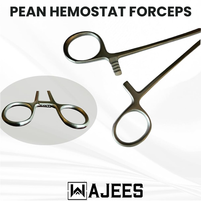 WAJEES Hemostat Forceps 8" Pean Curved Forceps, Fishing Forceps Locking