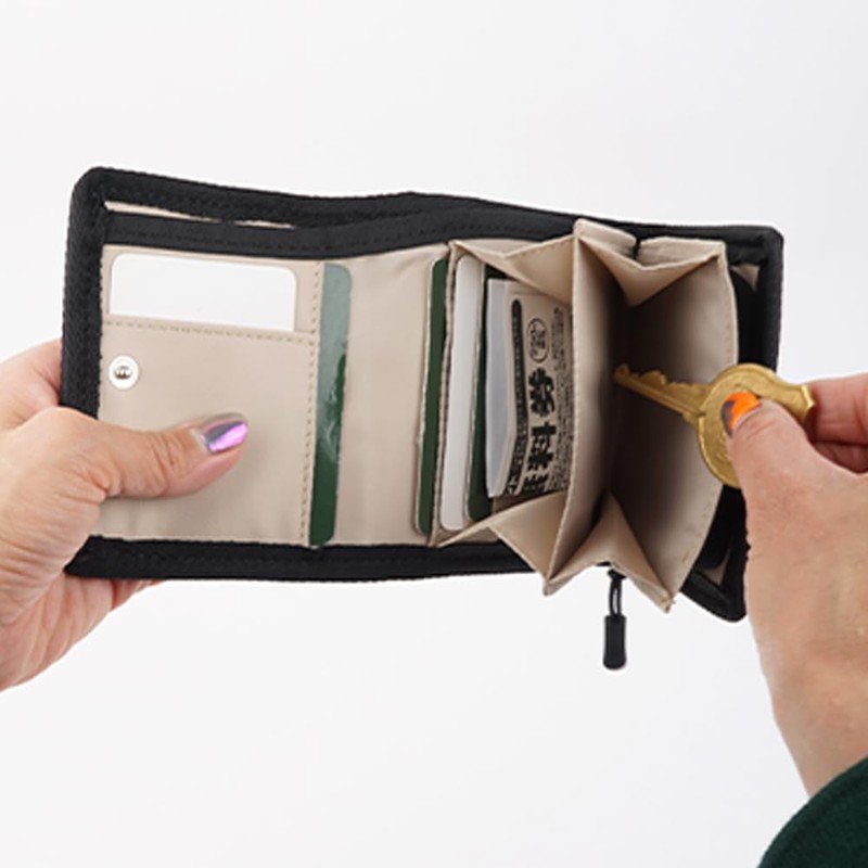 Ocean Pacific Men's Bifold Wallet with D-ring Zipper, Colorful, blue,