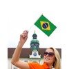 25 Packs Small Brazil Flags on Handheld Stick，Miniature Brazilian Flag