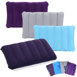 JSMTKJ Inflatable Pillow Pack of 4 Camping Travel Pillow Air Cushion Pillow Velour Cushion Comfortable Travel Pillow for Car for Camping and Travel Made of Soft Material
