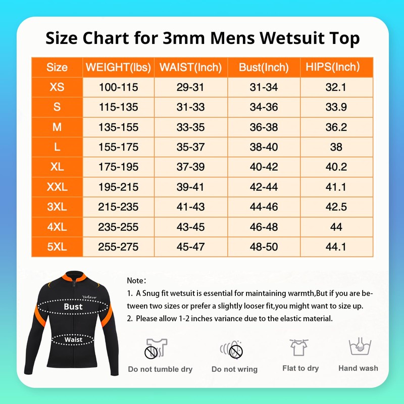 INTBOSS Wetsuit Top Men,3mm Mens Wetsuit Top Long Sleeve Wetsuit